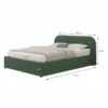 Irvine lit avec coffre de rangement 140x190cm en velours vert