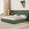 Irvine lit avec coffre de rangement 160x200cm en velours vert