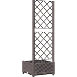 Jardinière bac lit surélevé plantes fleurs terrasse 40 x 40 x 121.5 cm marron