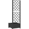 Jardinière bac lit surélevé plantes fleurs terrasse 40 x 40 x 121.5 cm noir