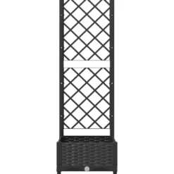 Jardinière bac lit surélevé plantes fleurs terrasse 40 x 40 x 121.5 cm noir