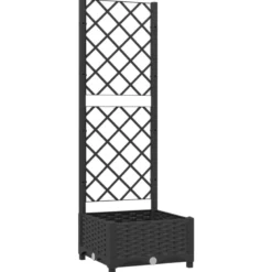 Jardinière bac lit surélevé plantes fleurs terrasse 40 x 40 x 121.5 cm noir