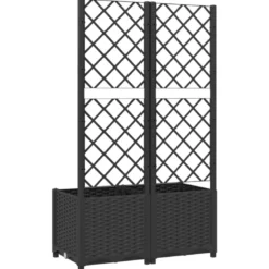 Jardinière bac lit surélevé plantes fleurs terrasse 80 x 40 x 136 cm noir