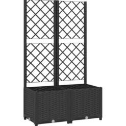 Jardinière bac lit surélevé plantes fleurs terrasse 80 x 40 x 136 cm noir