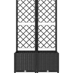 Jardinière bac lit surélevé plantes fleurs terrasse 80 x 40 x 136 cm noir