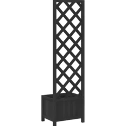Jardinière bac lit surélevé plantes fleurs terrasse 40 x 30 x 135 cm bois marron
