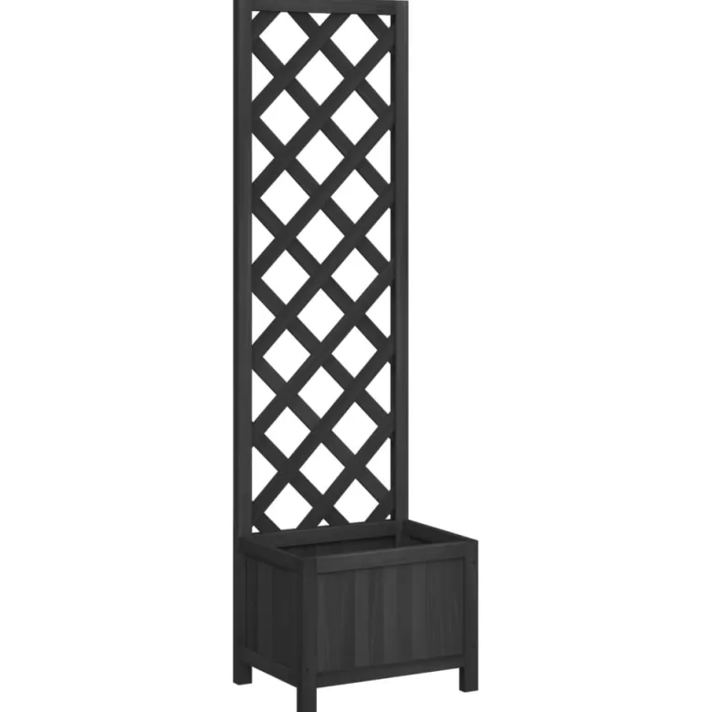 Jardinière bac lit surélevé plantes fleurs terrasse 40 x 30 x 135 cm bois marron