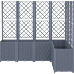 Jardinière bac lit surélevé plantes fleurs terrasse 160 x 120 x 140 cm gris
