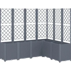 Jardinière bac lit surélevé plantes fleurs terrasse 160 x 120 x 140 cm gris