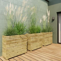 Jardinière en bois 3 pots 90x39,4x80cm