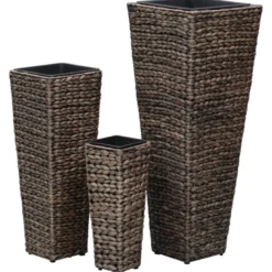 Jardinière lit surélevé plantes fleurs jardin 3 30 x 30 x 80 cm marron