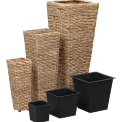 Jardinière lit surélevé plantes fleurs jardin 3 30 x 30 x 80 cm marron