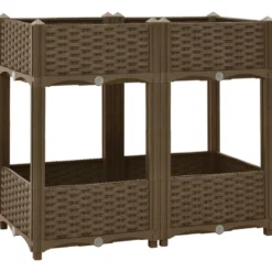 Jardinière lit surélevé plantes fleurs jardin 80 80 x 40 x 71 cm marron