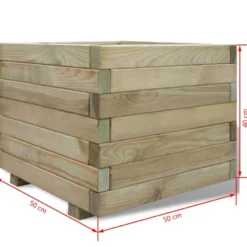 Jardinière lit surélevé plantes fleurs jardin 50 50 x 50 x 40 cm bois marron