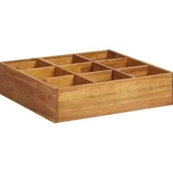 Jardinière lit surélevé plantes fleurs jardin à 60 x 60 x 15 cm bois marron