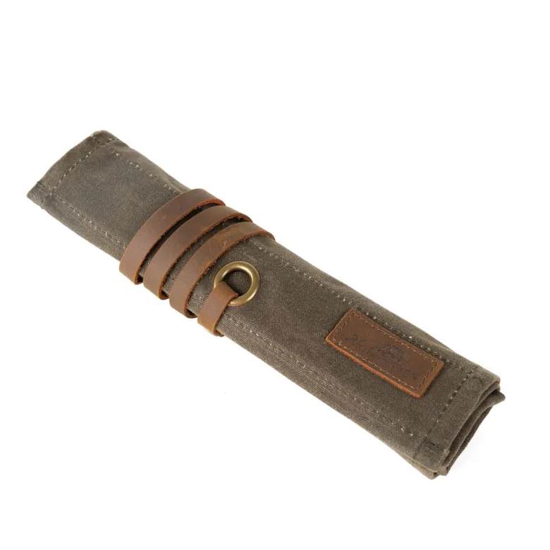 Jeu d'échec & dames de voyage kaki