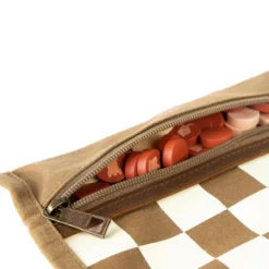 Jeu d'échec & dames pliable havane