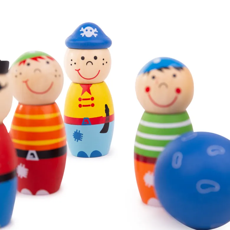 Jeu de quilles de pirate en bois