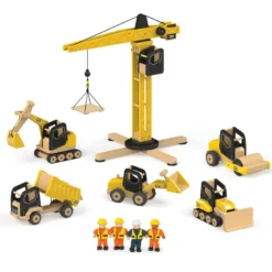 Jouet bulldozer en bois
