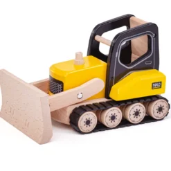 Jouet bulldozer en bois