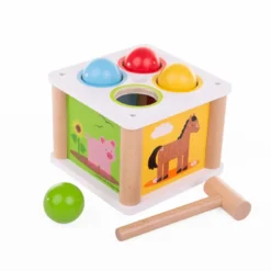 Jouet de boule de claquette en bois