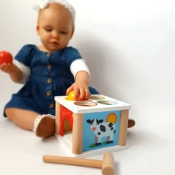 Jouet de boule de claquette en bois