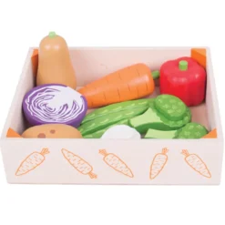 Jouet de caisse à légumes en bois