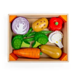 Jouet de caisse à légumes en bois