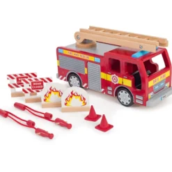 Jouet de camion de pompier en bois