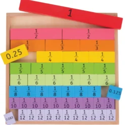 Jouet de plateau de fractions en bois