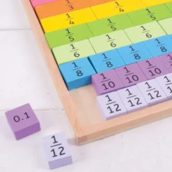 Jouet de plateau de fractions en bois