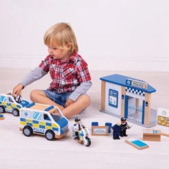 Jouet de voiture de police en bois