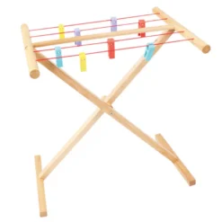 Jouet d'étendoir à linge en bois