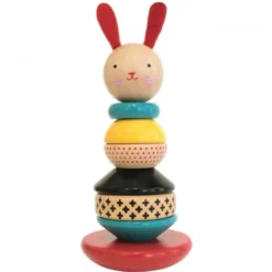 Jouet lapin à empiler en bois