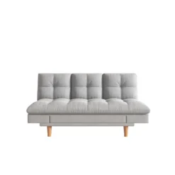 Kalmar canapé convertible et modulable 3 places en tissu gris clair