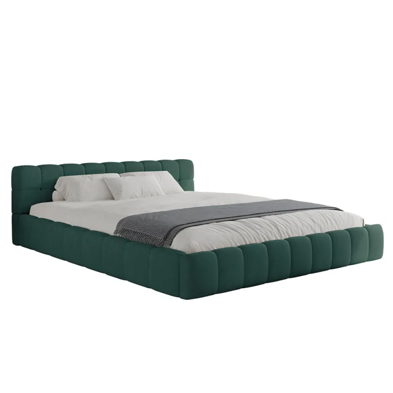 Kansas lit nuage 160x200cm en velours vert