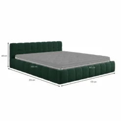 Kansas lit nuage 160x200cm en velours vert
