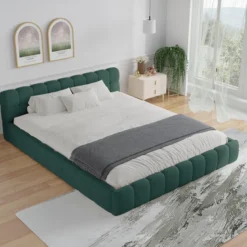 Kansas lit nuage 140x190cm en velours vert
