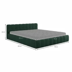 Kansas lit nuage 140x190cm en velours vert