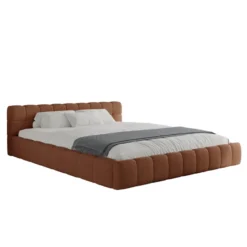 Kansas lit nuage 160x200cm en velours marron