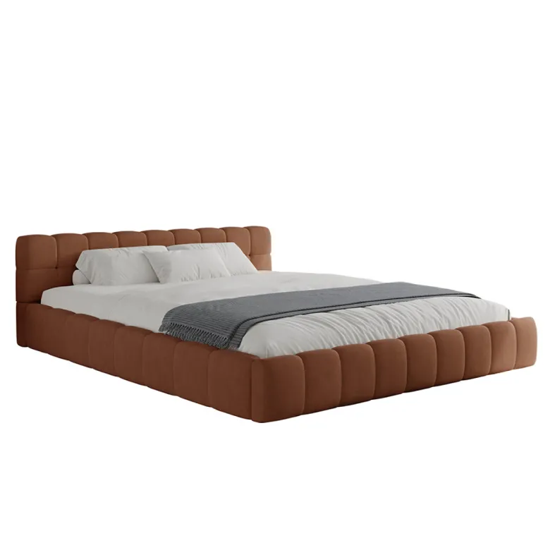 Kansas lit nuage 160x200cm en velours marron