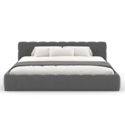 Kansas lit style nuage 140x190cm en velours gris