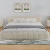 Kansas lit style nuage 160x200cm en velours beige