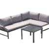 Katea salon de jardin bas avec canapé inclinable gris foncé