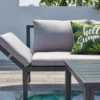 Katea salon de jardin bas 4 places gris clair