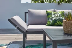 Katea salon de jardin bas 4 places gris clair