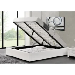 Kennington lit coffre 140 x 190 cm blanc