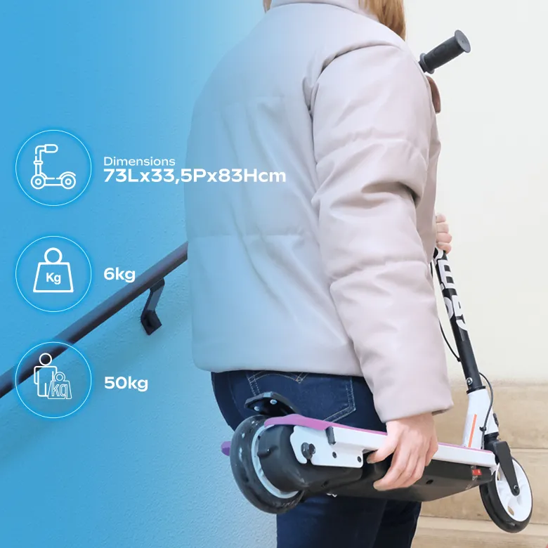 Kid-55 flash – trottinette électrique enfant led, 10 km / dès 6 ans