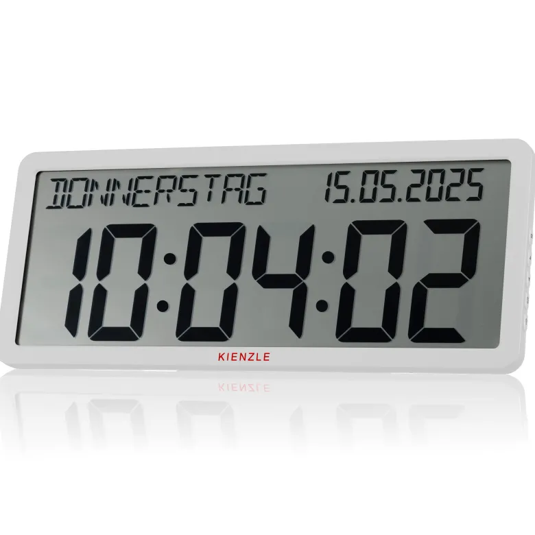 Kienzle horloge murale radio-pilotée avec affichage de la date blanche