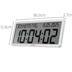 Kienzle horloge murale radio-pilotée avec affichage de la date blanche